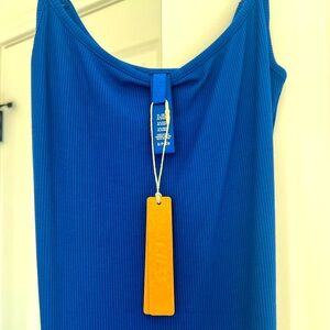 SKIMS Lounge Long Slip Maxi Dress In Cobalt